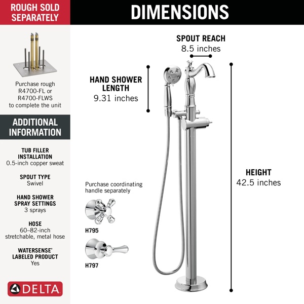 Thumbnail image of product: Floor Mount Tub Filler Trim
