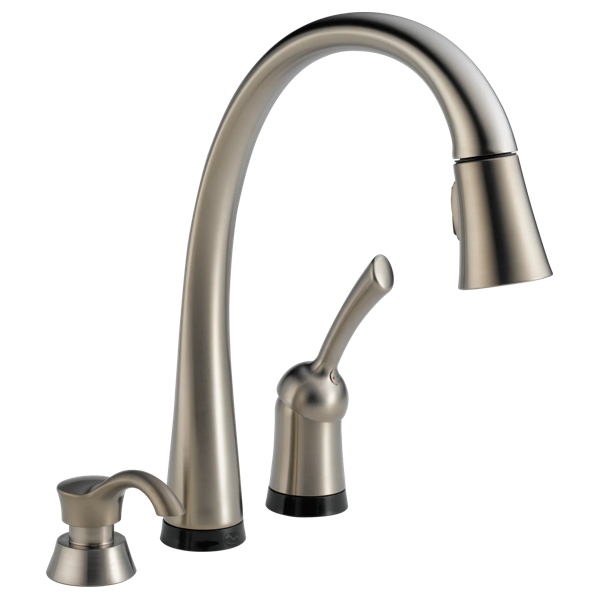 Single Handle Pull-Down Kitchen Faucet with Touch2O® Technology and Soap Dispenser